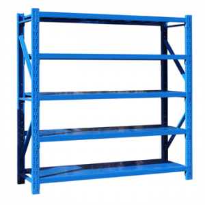 中型貨架主架2000×500×2000mm(五層,500kg/層,藍色)