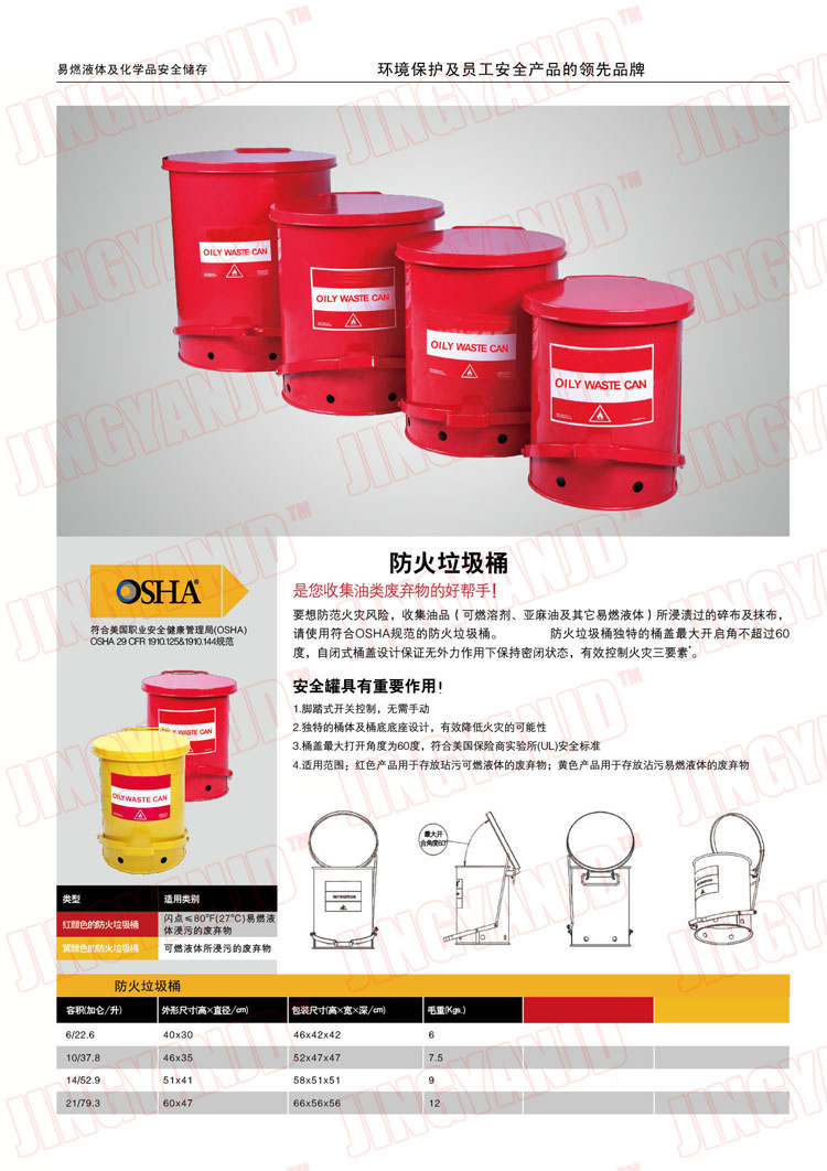 防火垃圾桶，化學(xué)品垃圾桶，油漬廢棄物回收桶