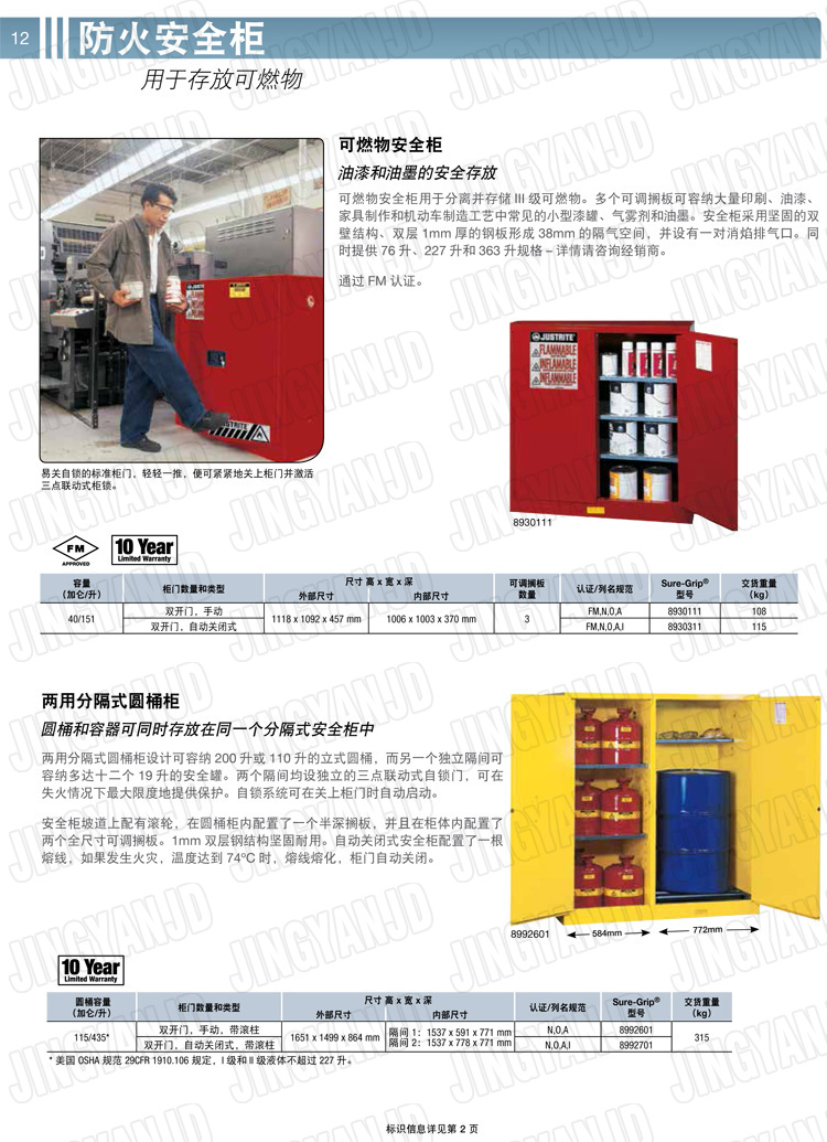 美國杰斯瑞特，防火安全柜，justrite防火柜，justrite安全柜，防爆柜justrite,8930201,1F1995
