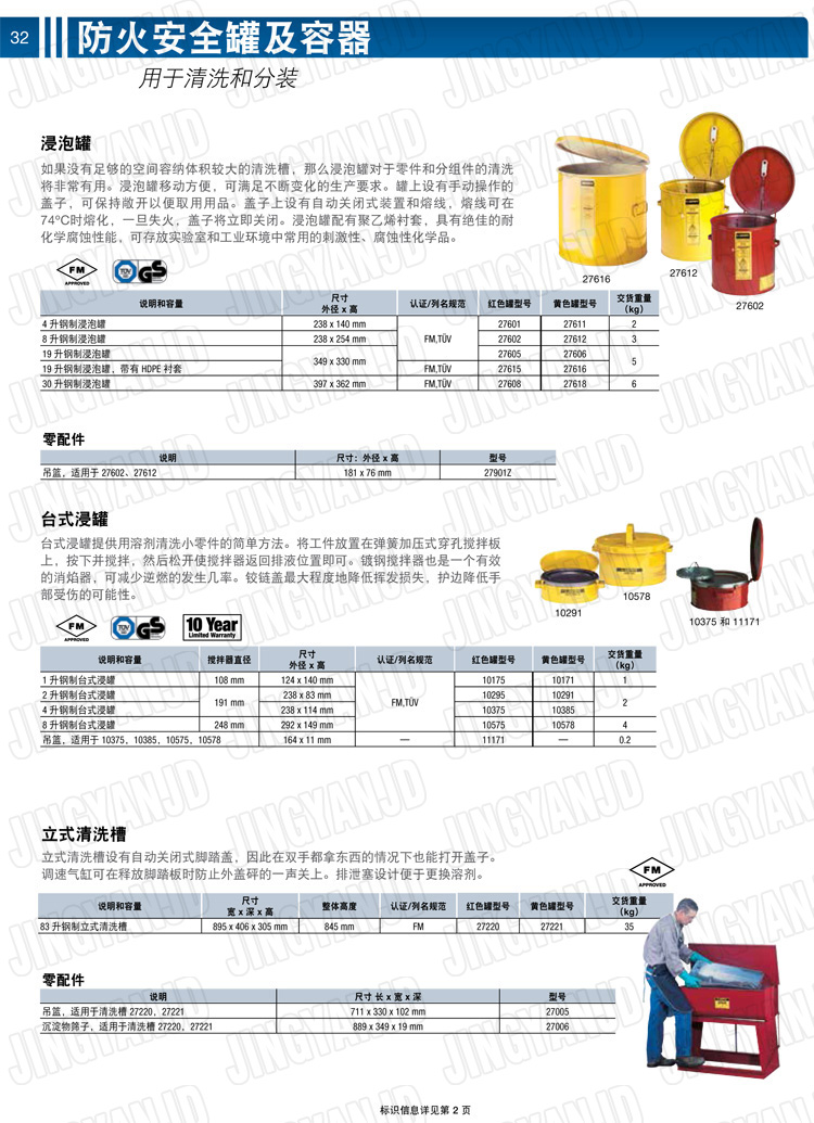 美國(guó)杰斯瑞特，justrite，臺(tái)式浸泡罐，立式清洗槽，清洗罐